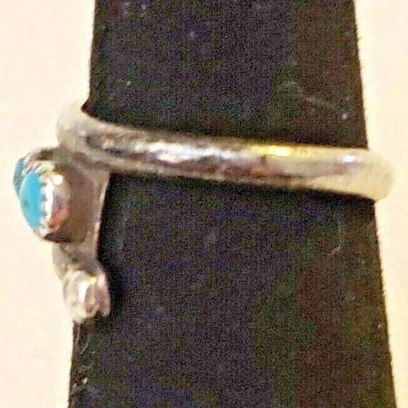Native American Turquoise Sterling Silver ring sz 5.25    (NAR 1442) - Picture 2 of 5